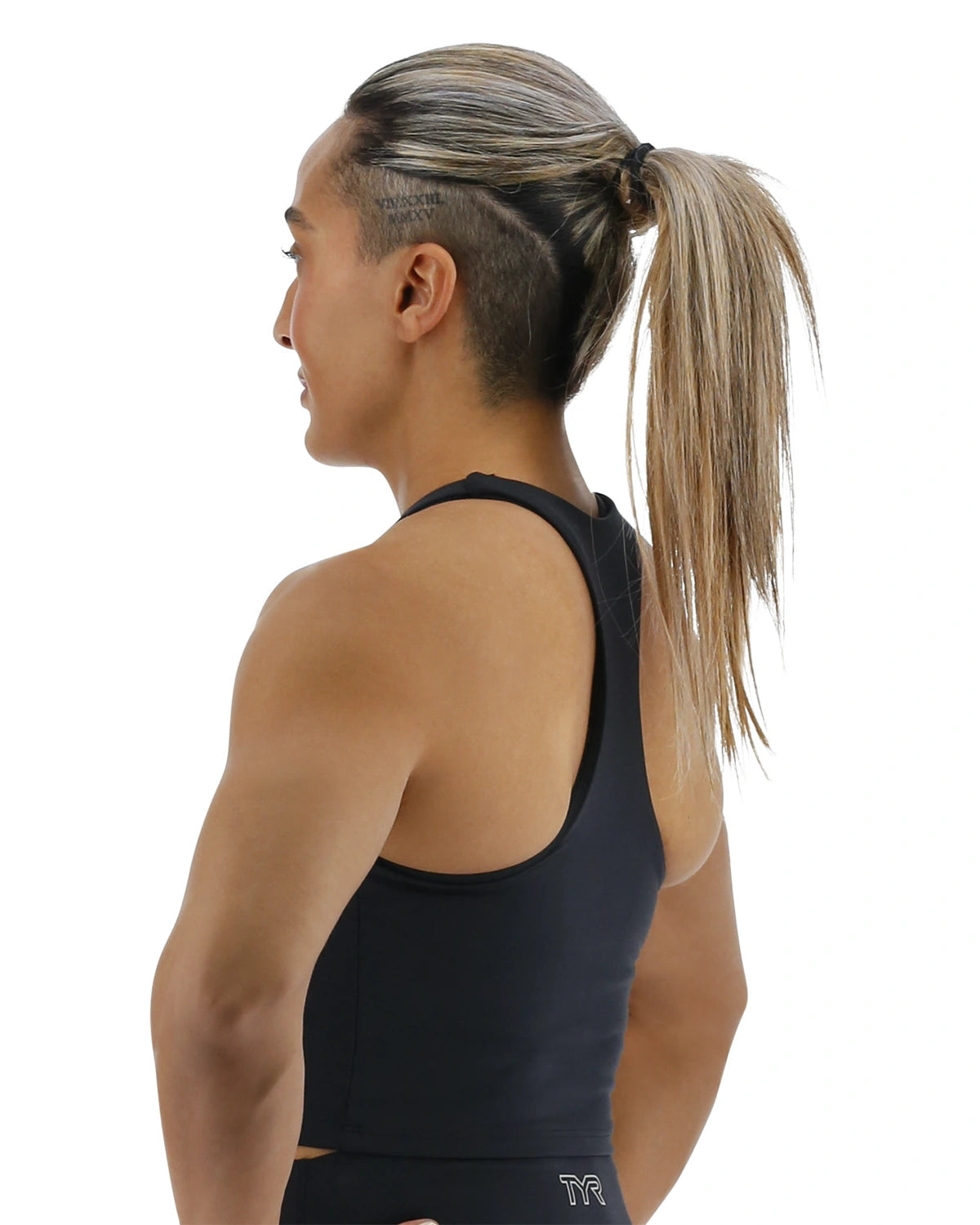Black Joule Elite Cropped High Neck Sports Bra