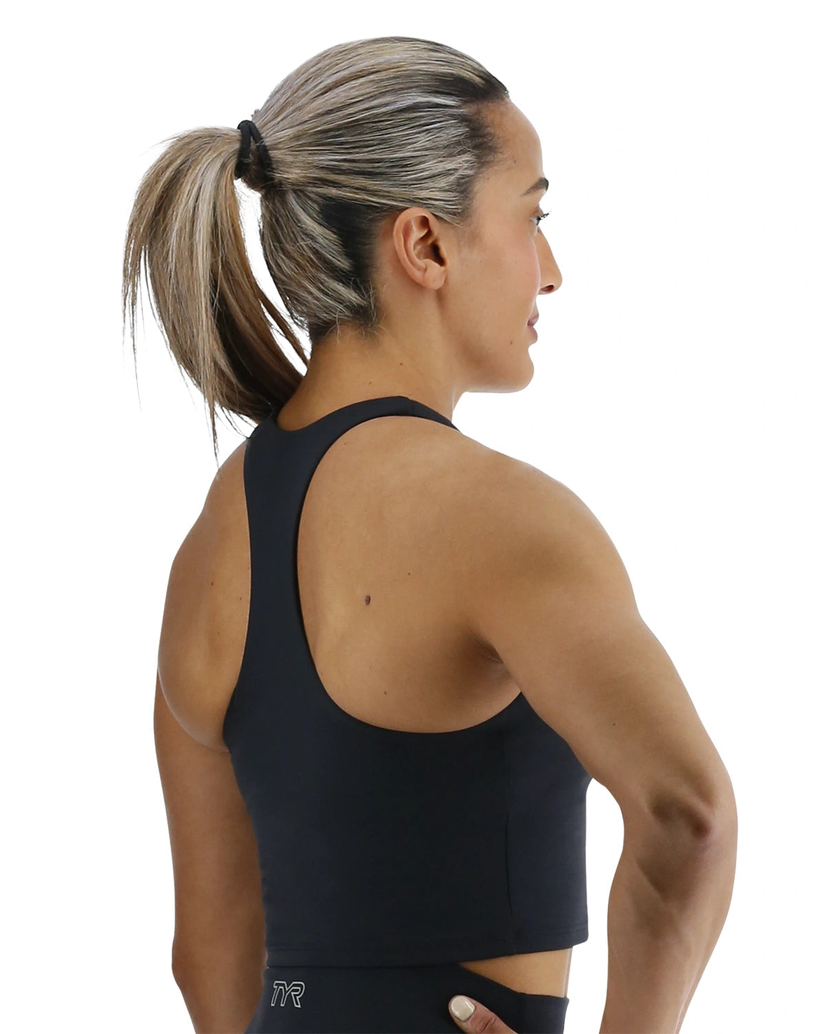 Black Joule Elite Cropped High Neck Sports Bra