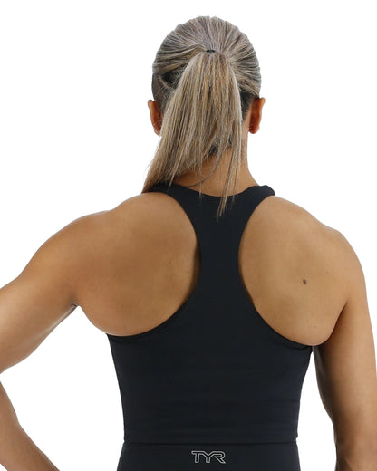 Black Joule Elite Cropped High Neck Sports Bra