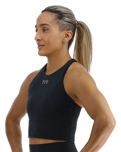 Black Joule Elite Cropped High Neck Sports Bra