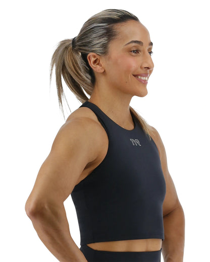 Black Joule Elite Cropped High Neck Sports Bra