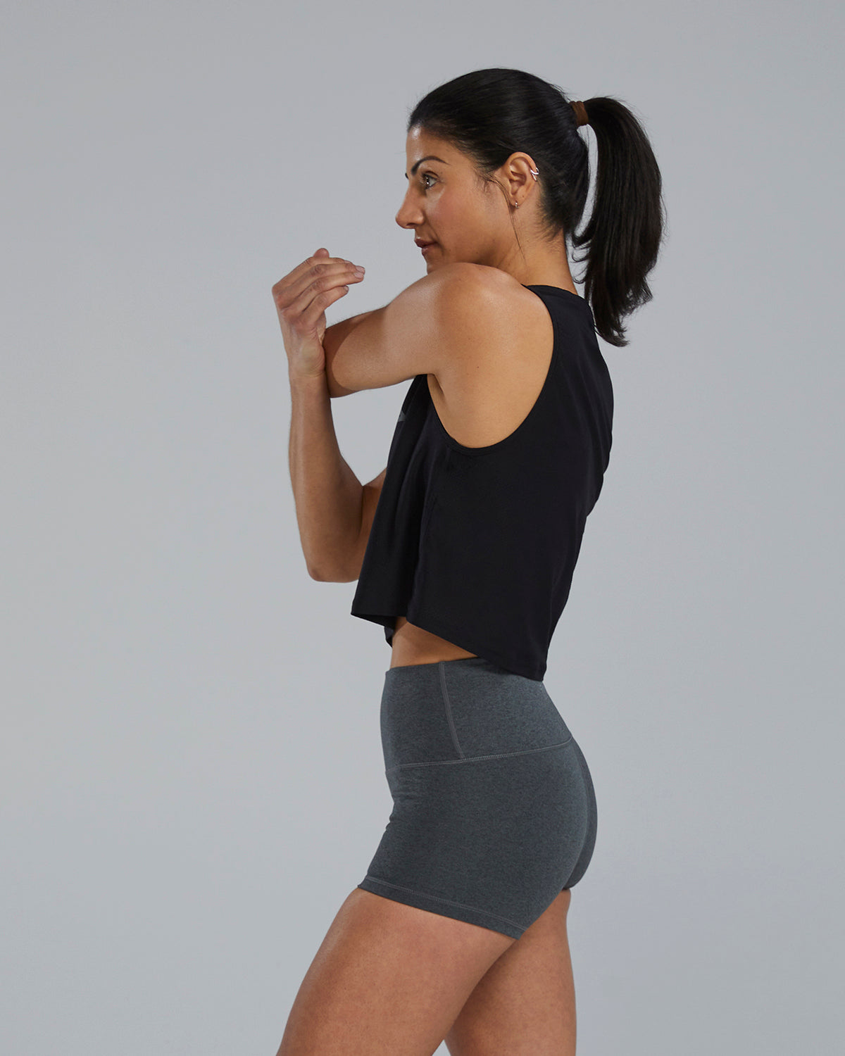 Womens Cropped Tank - Black