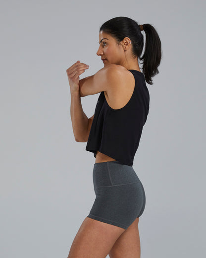 Womens Cropped Tank - Black