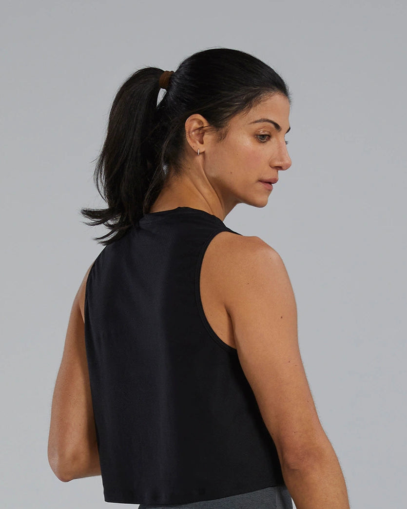 Womens Cropped Tank - Black