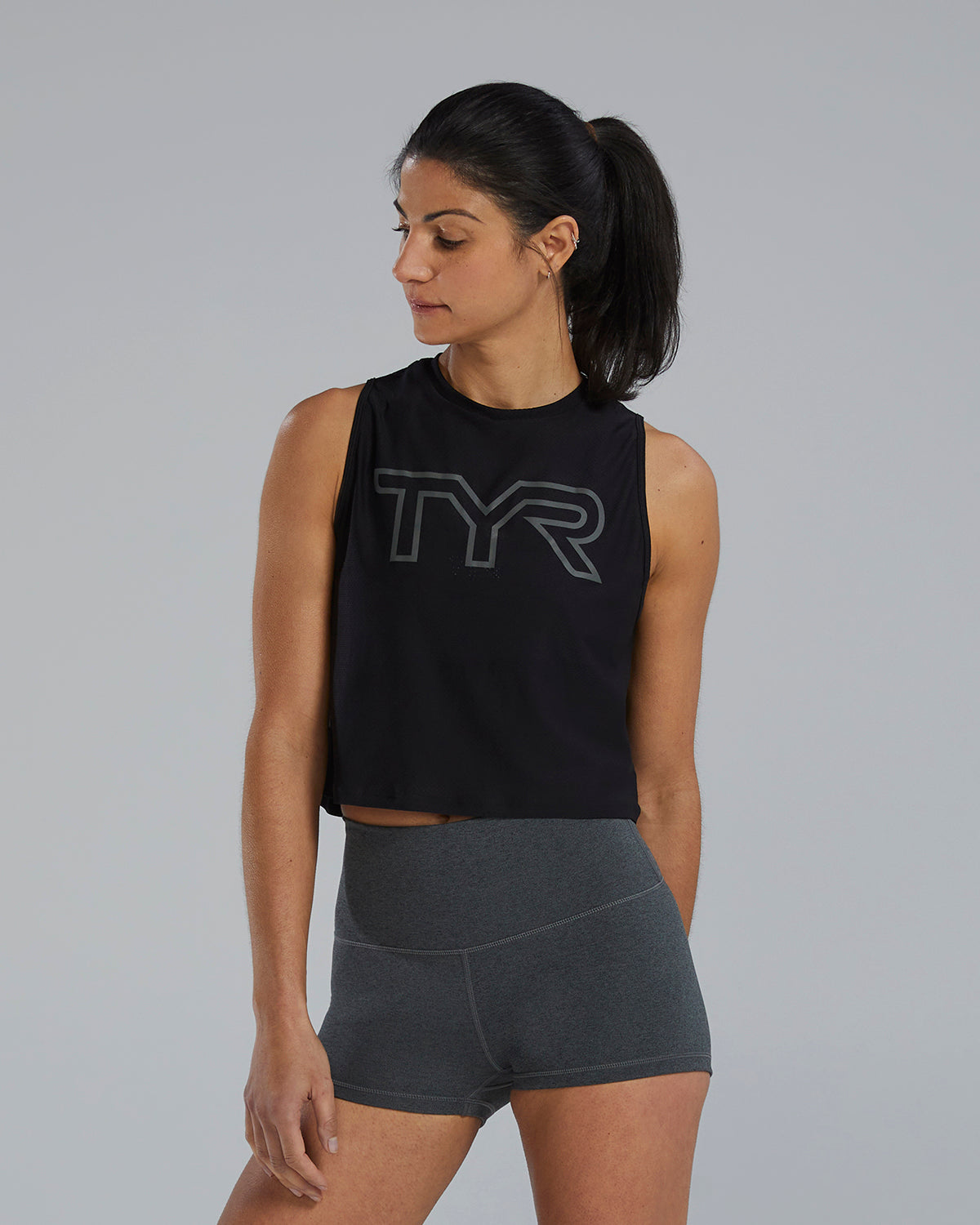 Womens Cropped Tank - Black