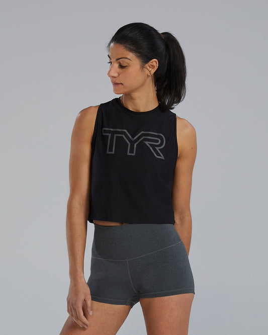 Womens Cropped Tank - Black
