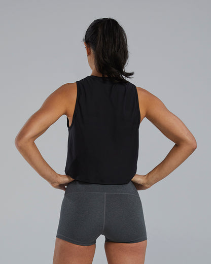 Womens Cropped Tank - Black
