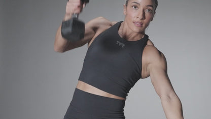 Black Joule Elite Cropped High Neck Sports Bra